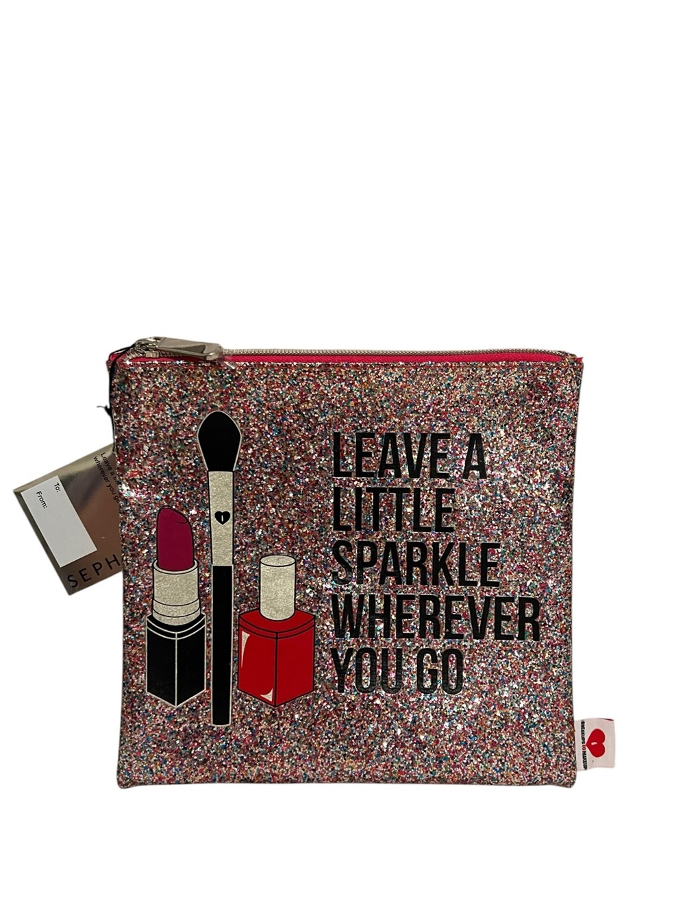 Sephora x Breakups to Makeup Glitter Cosmetic Bag - LIMITED EDITION - NWT